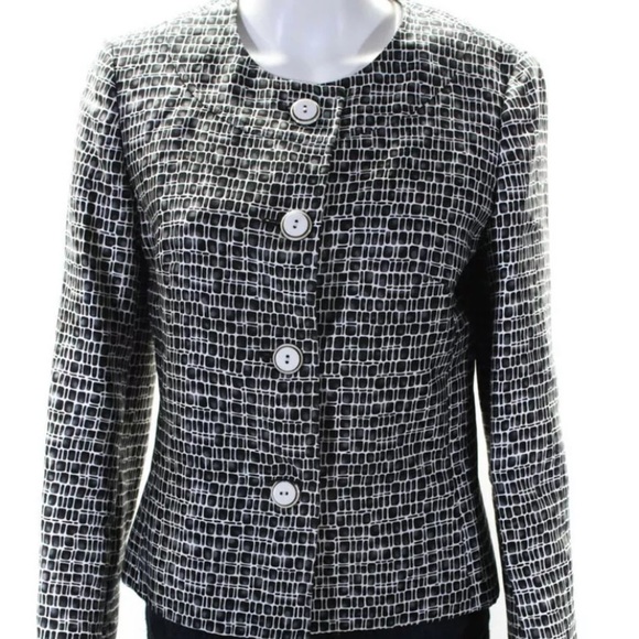 J. Mclaughlin Jacket Silk and Wool Blazer Button Down Front Boxy Fit Size Small - Picture 1 of 11